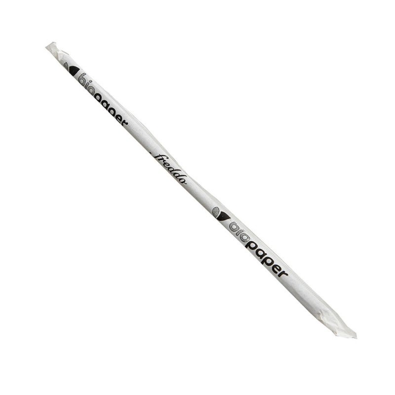 Καλαμάκια Freddo, ίσια μαύρα χάρτινα βιοδιασπώμενα, 500τμχ