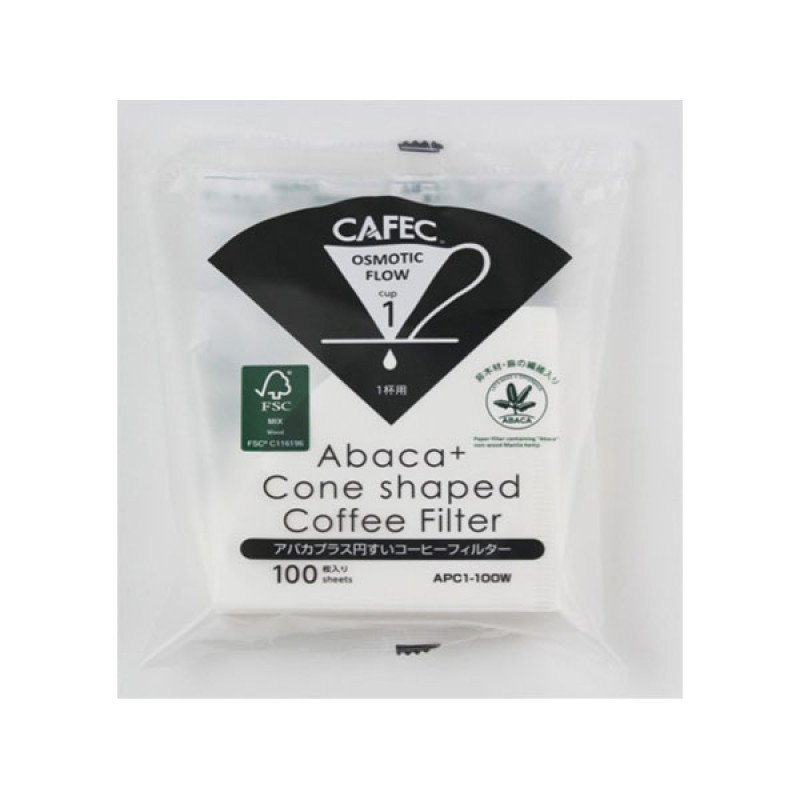Φίλτρο καφέ - Abaca+ cone-shaped paper filter cup1 (white) 100pcs	