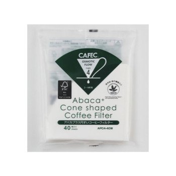 Φίλτρο καφέ - Abaca+ coneshaped paper filter cup4 (white) 40pcs	