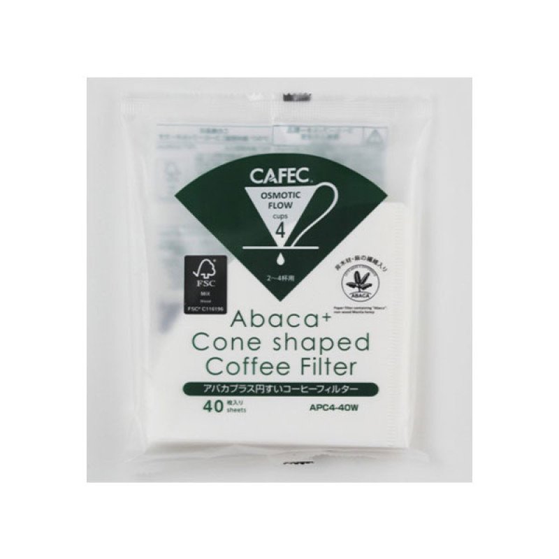 Φίλτρο καφέ - Abaca+ coneshaped paper filter cup4 (white) 40pcs	