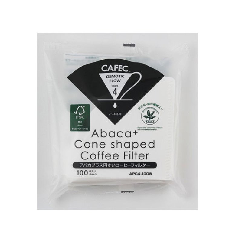 Φίλτρο καφέ - Abaca cone-shaped paper filter cup4 (white) 100pcs/pack	