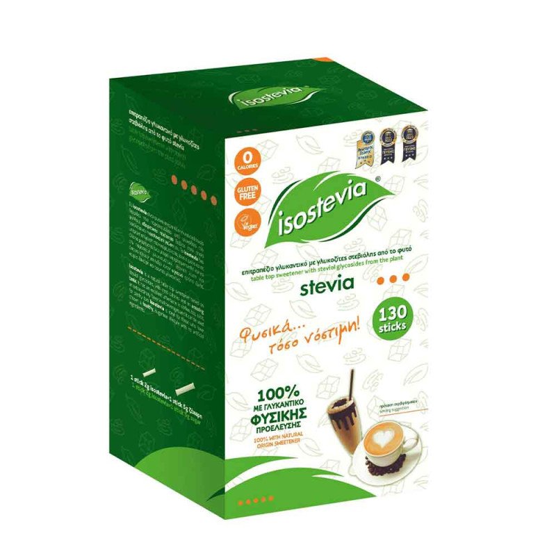 Isostevia - Γλυκαντικο με stevia σε στικς (130τμχ) 260γρ 