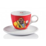 Lucaffe - Cappuccino Cup with Saucer Red